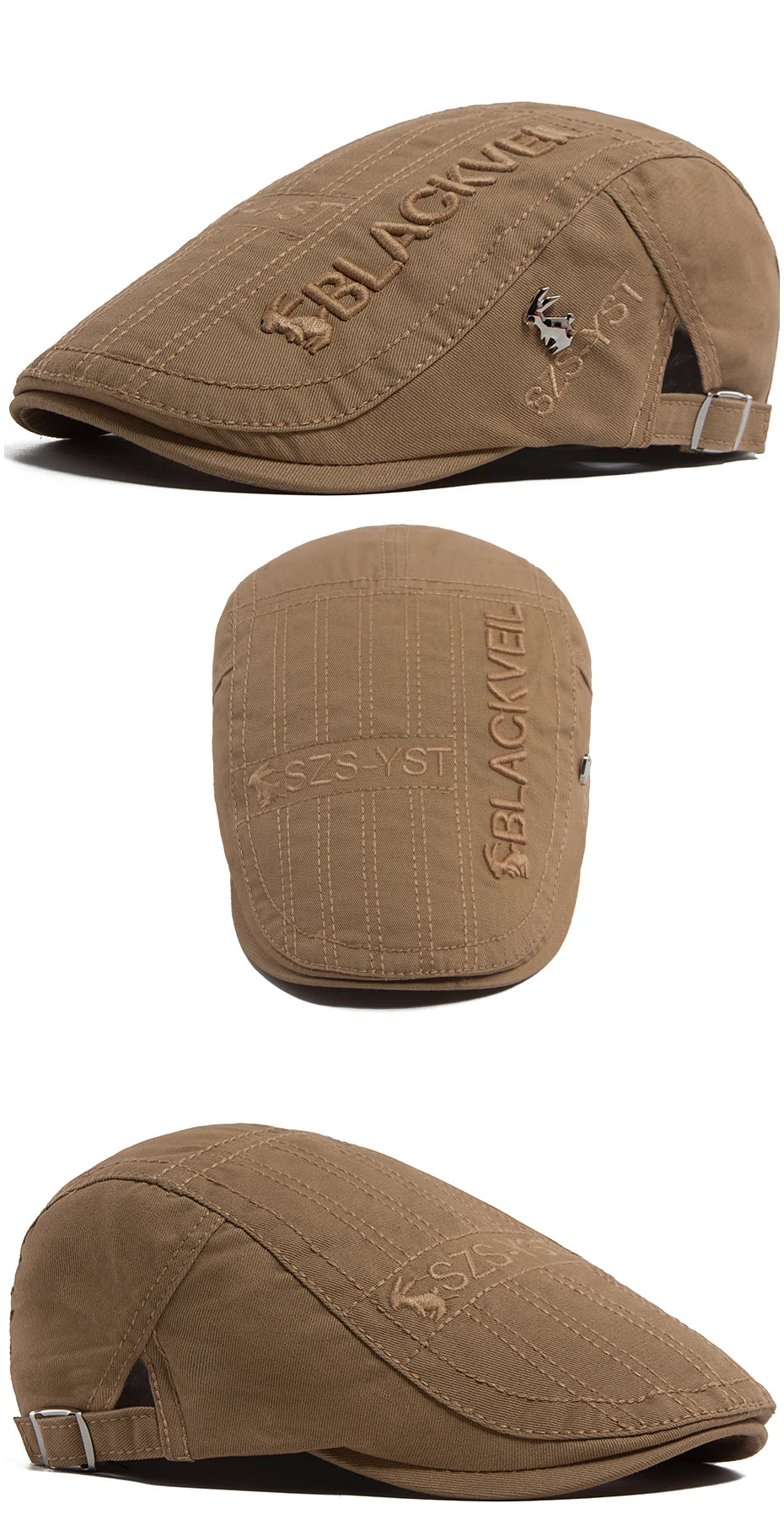 Men Beret Fashion Rabbit Embroidery Flat Caps Spring Summer Visor For Male Fashion Vintage Newsboy Cap Casual Berets Adjustable