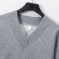 2026 Men's Summer Geometric Textured 2 Piece Set V-Neck Short Sleeve T-Shirt & Drawstring Shorts Shirt Set