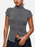 Women's fashionable knitted turtleneck top, slim and comfortable four-season short-sleeved cardigan, can be worn as a base layer