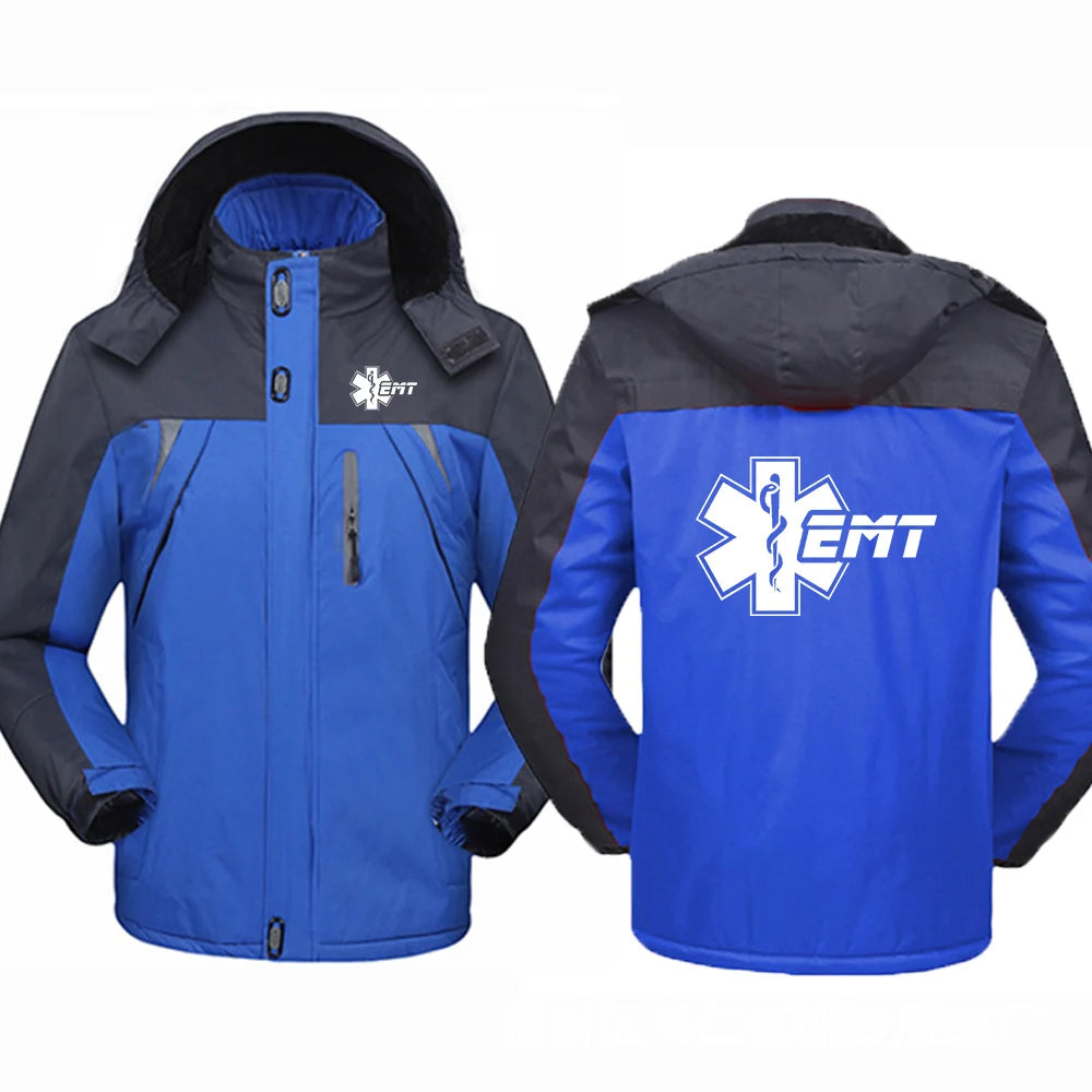EMT Emergency Ambulance 2024 Men Zipper Jacket Windbreaker Windproof Thicken Outwear Outdoor Sport Comfortable Versatile Coat