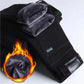 2025 New Winter Men Black Straight Stretch Denim Thick Velvet Pants Warm Jeans Casual Fleece Line Trousers Male Plus Size