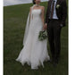 Newest Simple Bridal Dresses Sexy Strapless Backless Formal Evening Dress Elegant Floor-length A-line Wedding Dresses