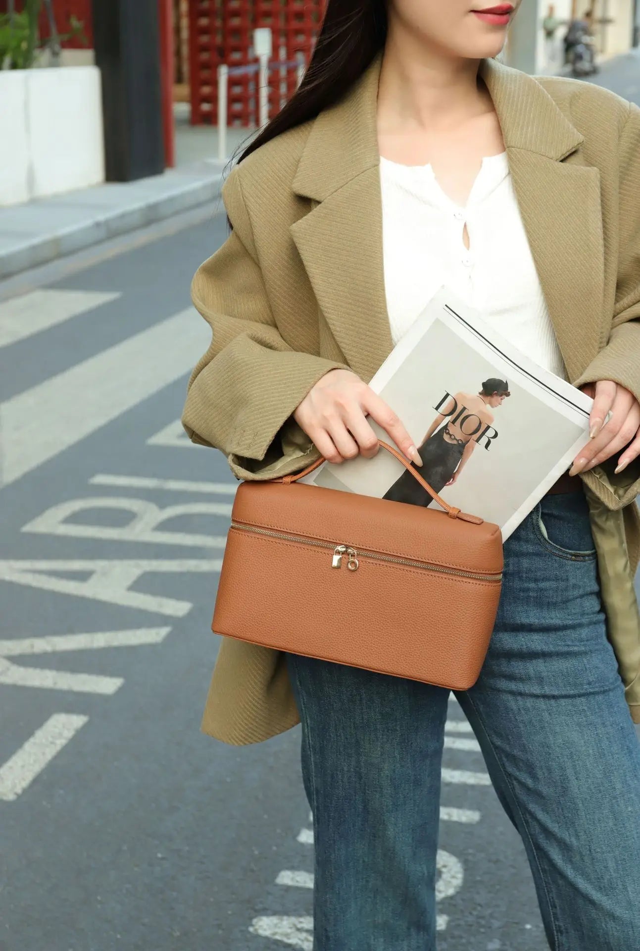 MENDY Women's Bag Handbag Shoulder Bag Crossbody Bags Lunch Box Luxury Designer Genuine Leather LP27 Large Cross Hand-held Cluth