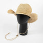 USPOP Hand-crocheted Natural Raffia Straw Cowboy Hat for Women Men Summer Wide Brim Sun Hat Outdoor Breathable Beach Caps