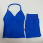 Impact Yoga Set Women Padded Halter Tank Top Scrunch Butt Lifting Gym Shorts Set Summer Sportswear Workout Clothes