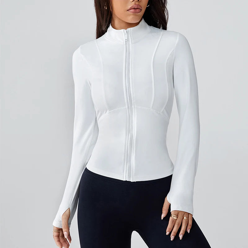 Women's summer slimming sports jacket thin outdoor running quick-drying sun-protective clothing yoga training and fitness top
