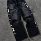 Gothic Diamond Punk Hip Hop Men's Slim Jeans Damaged Destroyed Hole Baggy Denim Long Trouser Pants Y2k Streetwear Ripped Jeans
