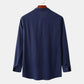 2026 Spring Summer New Mens Slim Fit Solid Color Long Sleeve Shirt Cotton Linen Casual Top Breathable ventilate absorb sweat