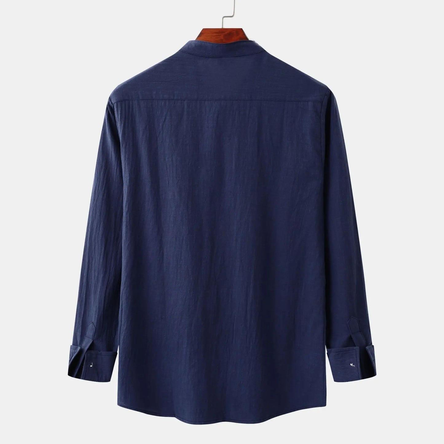 2026 Spring Summer New Mens Slim Fit Solid Color Long Sleeve Shirt Cotton Linen Casual Top Breathable ventilate absorb sweat