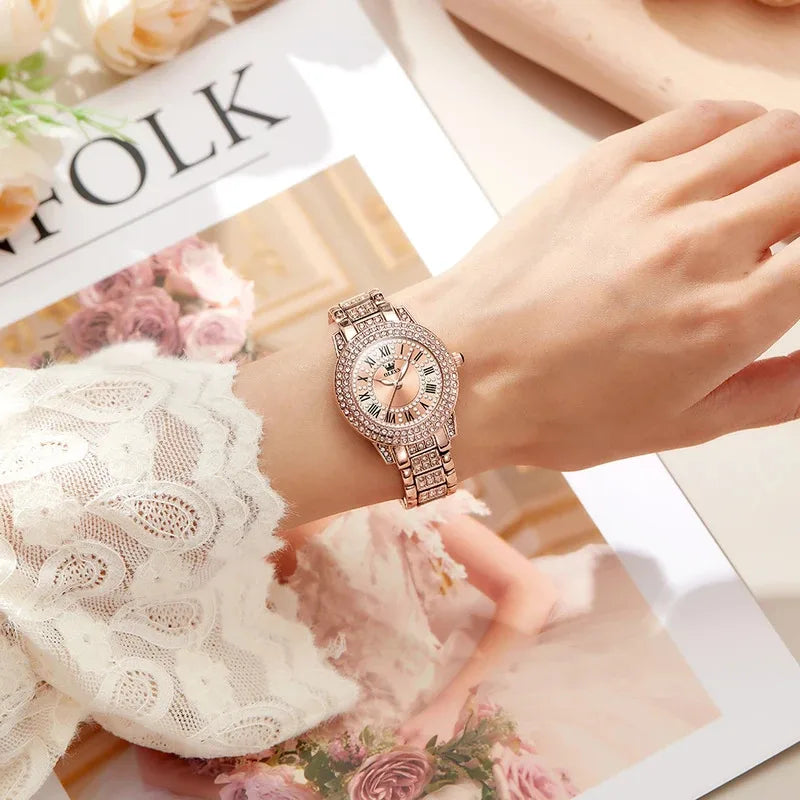 OLEVS Watch Women Fashion Elegant Stainless Steel Waterproof Quartz Wristwatch Luxury Ladies Dress Watches