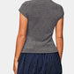 Women's fashionable knitted turtleneck top, slim and comfortable four-season short-sleeved cardigan, can be worn as a base layer