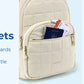 BAGSMART Laptop Bags College Casual Backpack for Women Quilted Small Computer Bookbag Water-Resistant 15.6 Inch notebook Bag