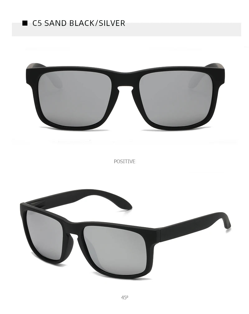Classic Fashion Square Polarized Sunglasses Men Vintage Plastic Male Sun Glasses Women Stylish Black Outdoor Sports Shades UV400