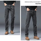2025 New Winter Men Black Straight Stretch Denim Thick Velvet Pants Warm Jeans Casual Fleece Line Trousers Male Plus Size
