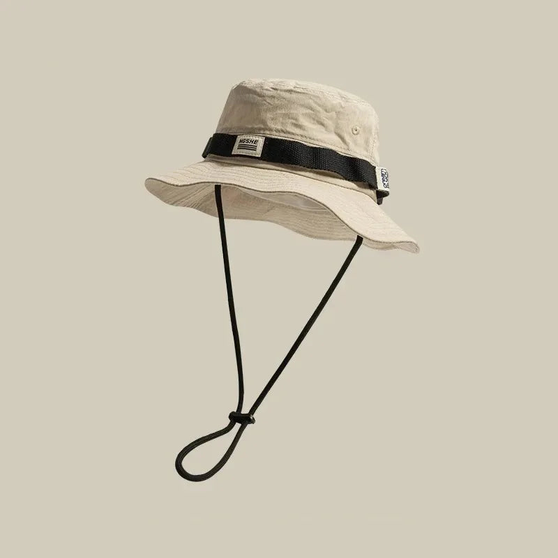 Summer New Bucket Hat For Men Fisherman Cap Fishing Outdoor Sunshade Big Brim Panama Hat Sunscreen Riding Hiking Suncreen Sunhat