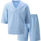2026 Men's Summer Geometric Textured 2 Piece Set V-Neck Short Sleeve T-Shirt & Drawstring Shorts Shirt Set