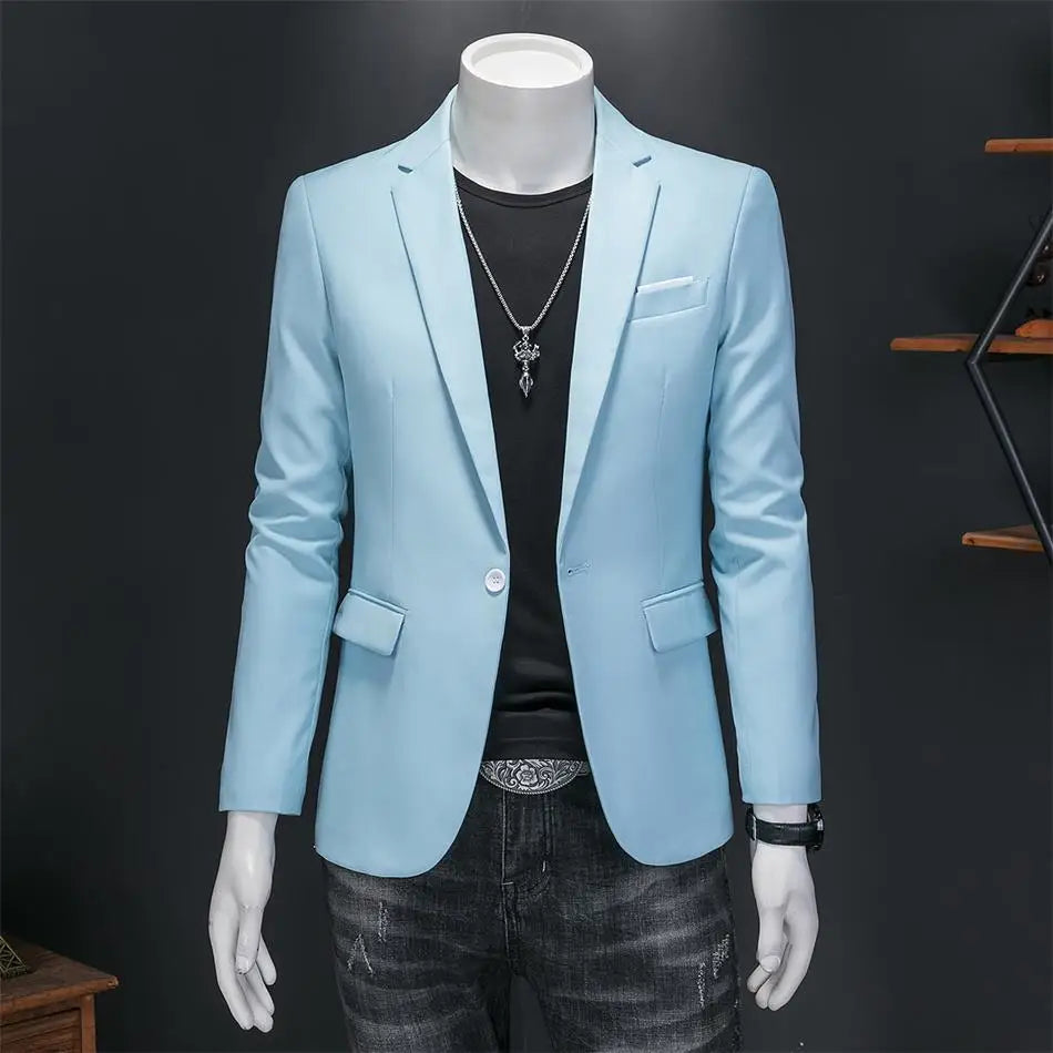 Boutique Fashion Solid Color High-end Brand Casual Business Men's Blazer Groom Wedding Gown Blazers for Men Suit Tops Jacke Coat