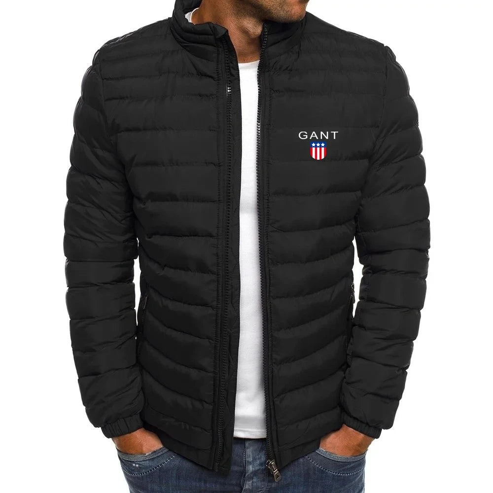 Men's lightweight warm jacket, casual horizontal stripes, high-quality jacket, 2026 fashionable jacket