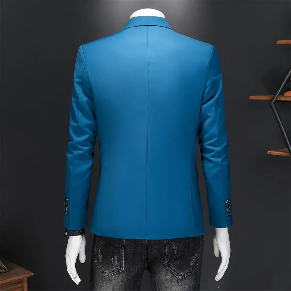 Boutique Fashion Solid Color High-end Brand Casual Business Men's Blazer Groom Wedding Gown Blazers for Men Suit Tops Jacke Coat