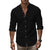 Men's Cotton Linen Long Sleeve Button Down Shirt European American Plus Size Henry Collar Casual Breathable Tops