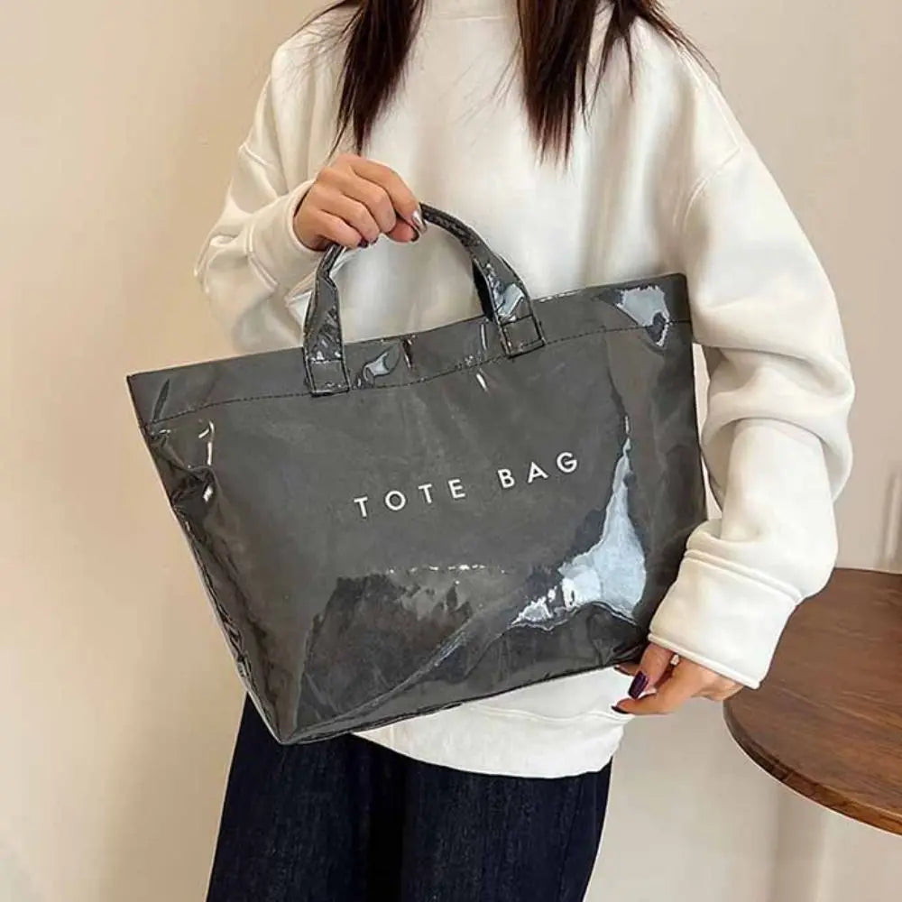 Fashion Storage Bag Transparent Jelly Bag Summer Beach Bag PVC Tote Bag Shoulder Pouch Tote Bag Letter Prints Handbags Sports