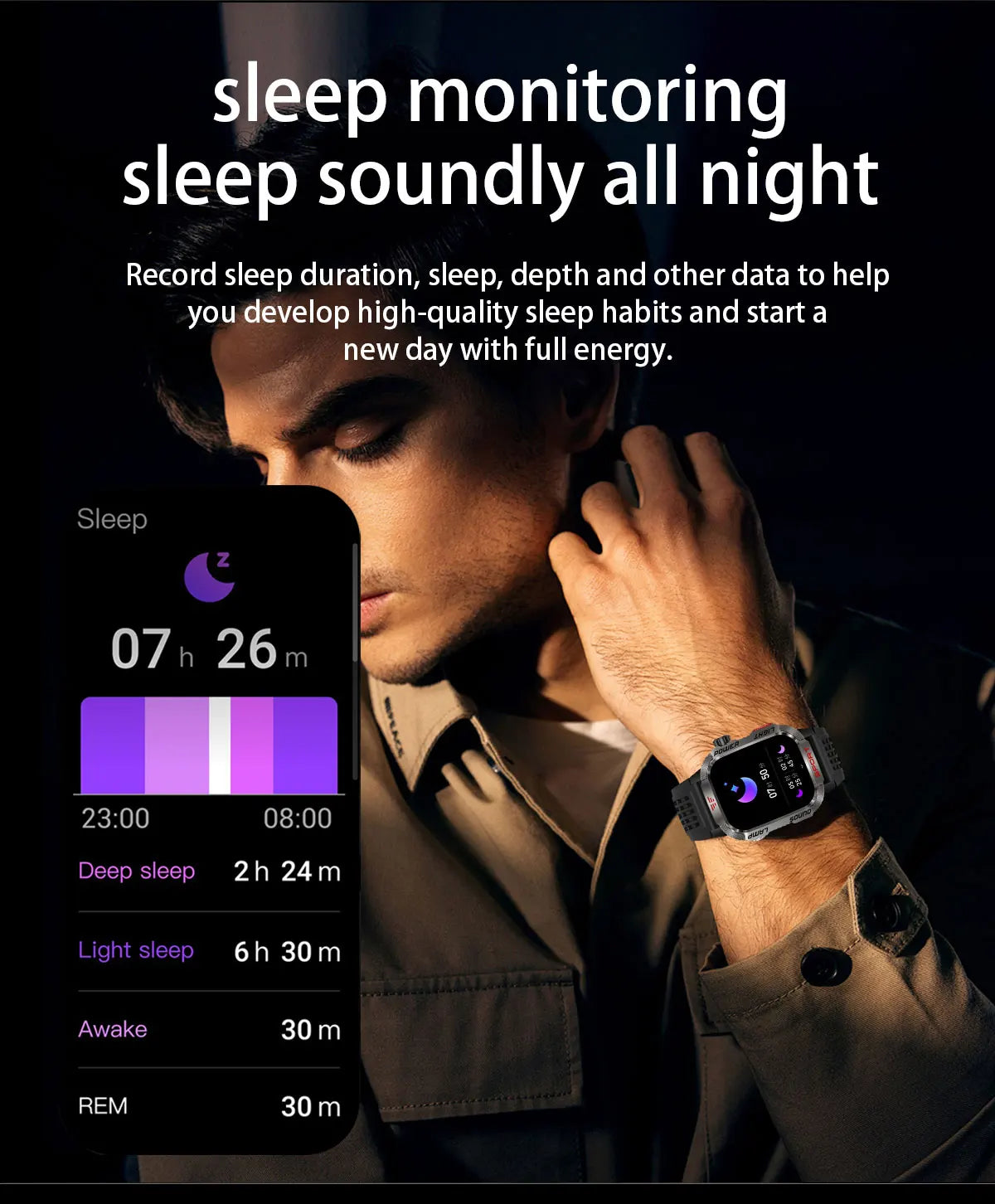 2026 New LED flashlight Military Smart Watch Men IP68 GPS Outdoor Sports Fitness Tracker Health Monitor 2.01" BT Call Smartwatch