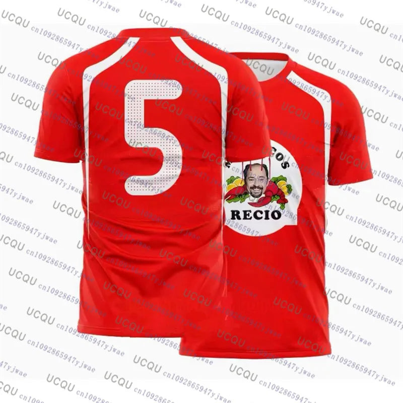Amador Recio Football Jerseys Seafood Shrimp Recio Print T-Shirt Quick Drying Sportswear Summer Beach Tee Men's Women's T-Shirts