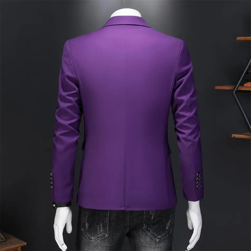 Boutique Fashion Solid Color High-end Brand Casual Business Men's Blazer Groom Wedding Gown Blazers for Men Suit Tops Jacke Coat