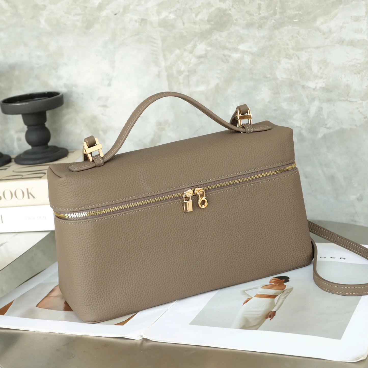 MENDY Women's Bag Handbag Shoulder Bag Crossbody Bags Lunch Box Luxury Designer Genuine Leather LP27 Large Cross Hand-held Cluth
