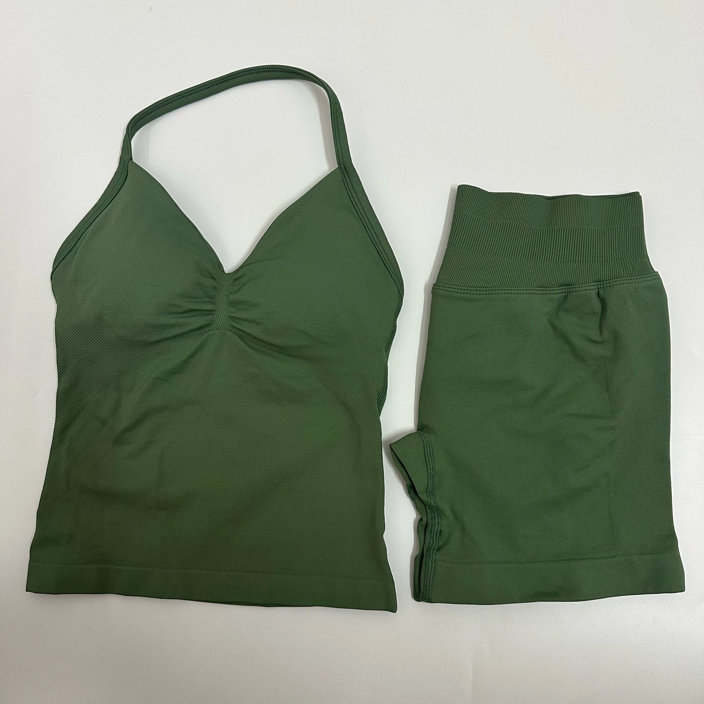 Impact Yoga Set Women Padded Halter Tank Top Scrunch Butt Lifting Gym Shorts Set Summer Sportswear Workout Clothes