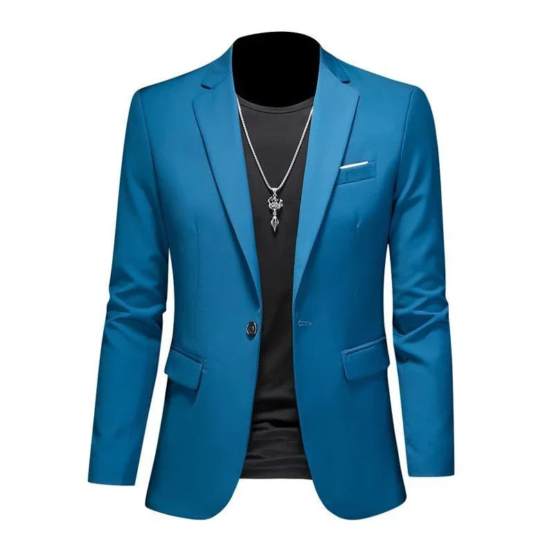 Boutique Fashion Solid Color High-end Brand Casual Business Men's Blazer Groom Wedding Gown Blazers for Men Suit Tops Jacke Coat
