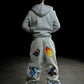 Y2k Street High Street Clothing Fashion Cartoon Pattern Casual Pants Men's Retro Loose Harajuku High Waist Pants Couple Style