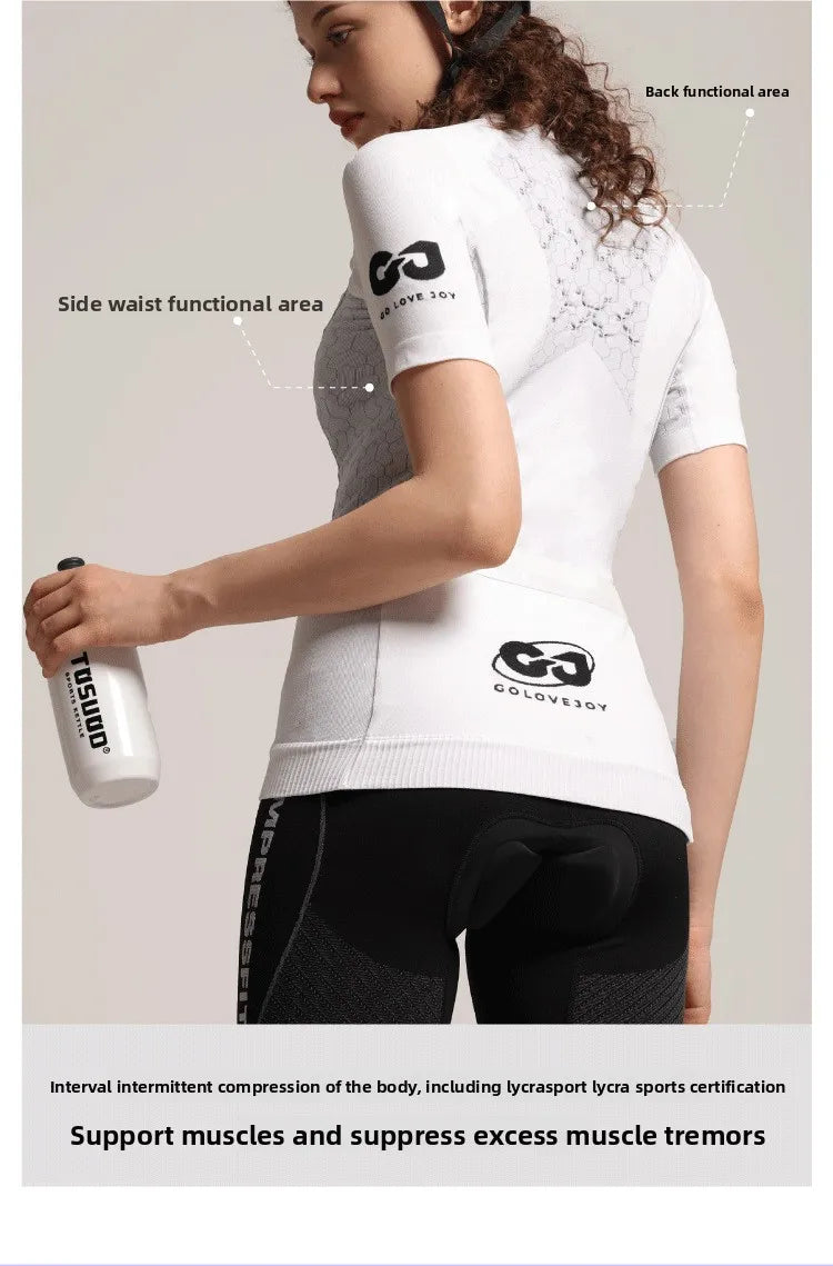 Outdoor Cycling Sports Suit Compression Short Sleeve T-shirt Quick Dry Breathable for Mountain Road Bike