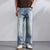 KSTUN 2026 Summer Wide Leg Jeans Men Baggy Pants Loose Fit Ripped Jeans Distressed Washed Vintage Frayed Light Blue Man Trousers