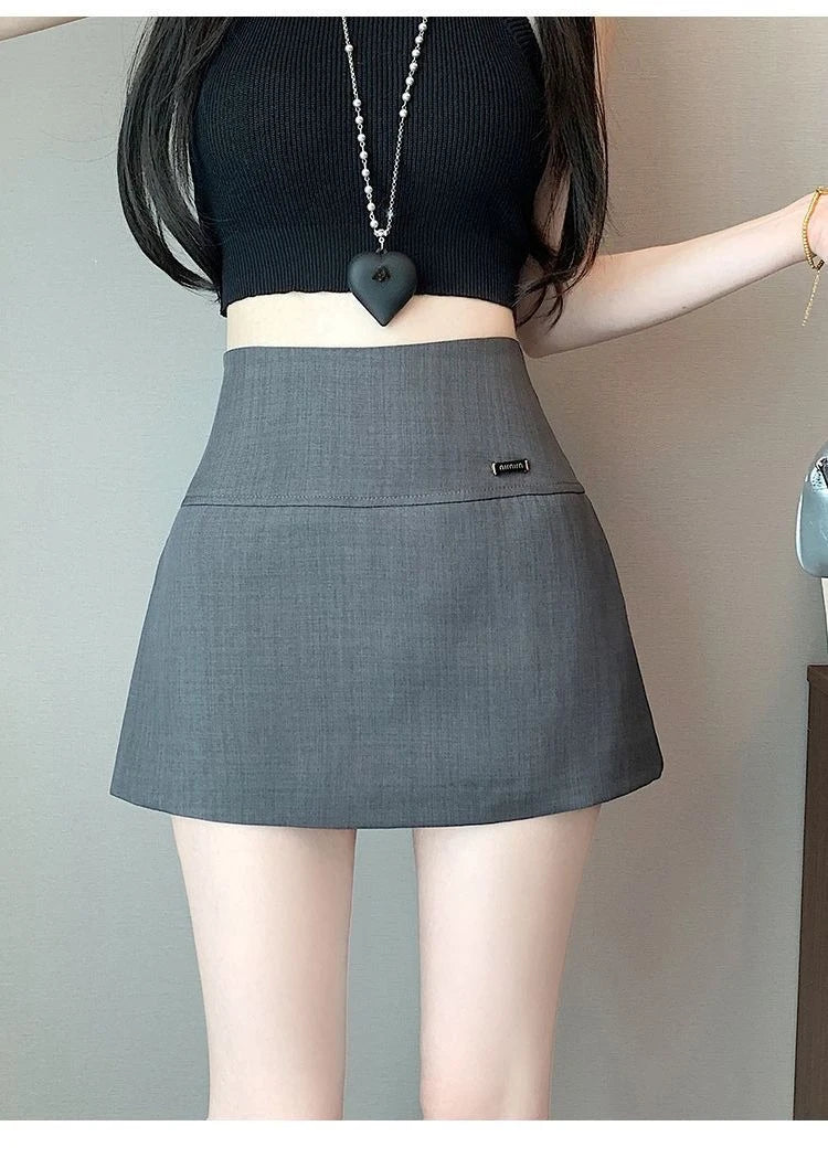 Skirt Pants Skirt Female Spring and Summer New High-waisted Thin A Word Skirts Pants Open Fork Package Hip Business Skirt