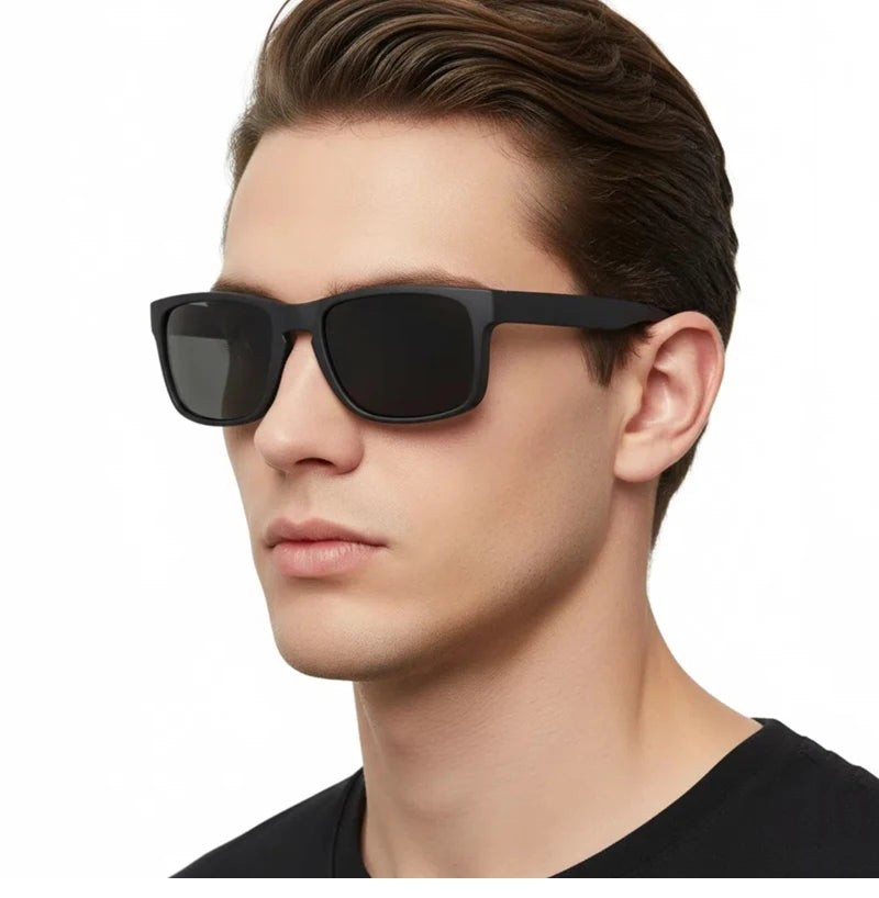 Classic Fashion Square Polarized Sunglasses Men Vintage Plastic Male Sun Glasses Women Stylish Black Outdoor Sports Shades UV400