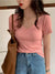AOSSVIAO 2026 V-neck Solid Thin Summer Pullover Women Sweater Female Knitted Ribbed Sweater Slim Short Sleeve Bodycon Sweater