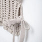 Hollow Out Knit Pullover Women Casual Round Neck Lace Up Bow Sweater Female Autumn Short Sleeves Solid Knitwears Lady