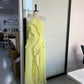 Gown Neck Strap Irregular Long Dress For Women Ruffle Sleeveless High Waist Backless Dresses 2025 New Summer Elegant Party Y2k