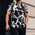 2026 New Men's Short-Sleeve Shirt, Stylish Color-Blocked Irregular Pattern Print Shirt, Outdoor Casual Hawaiian Shirt, XS-6XL