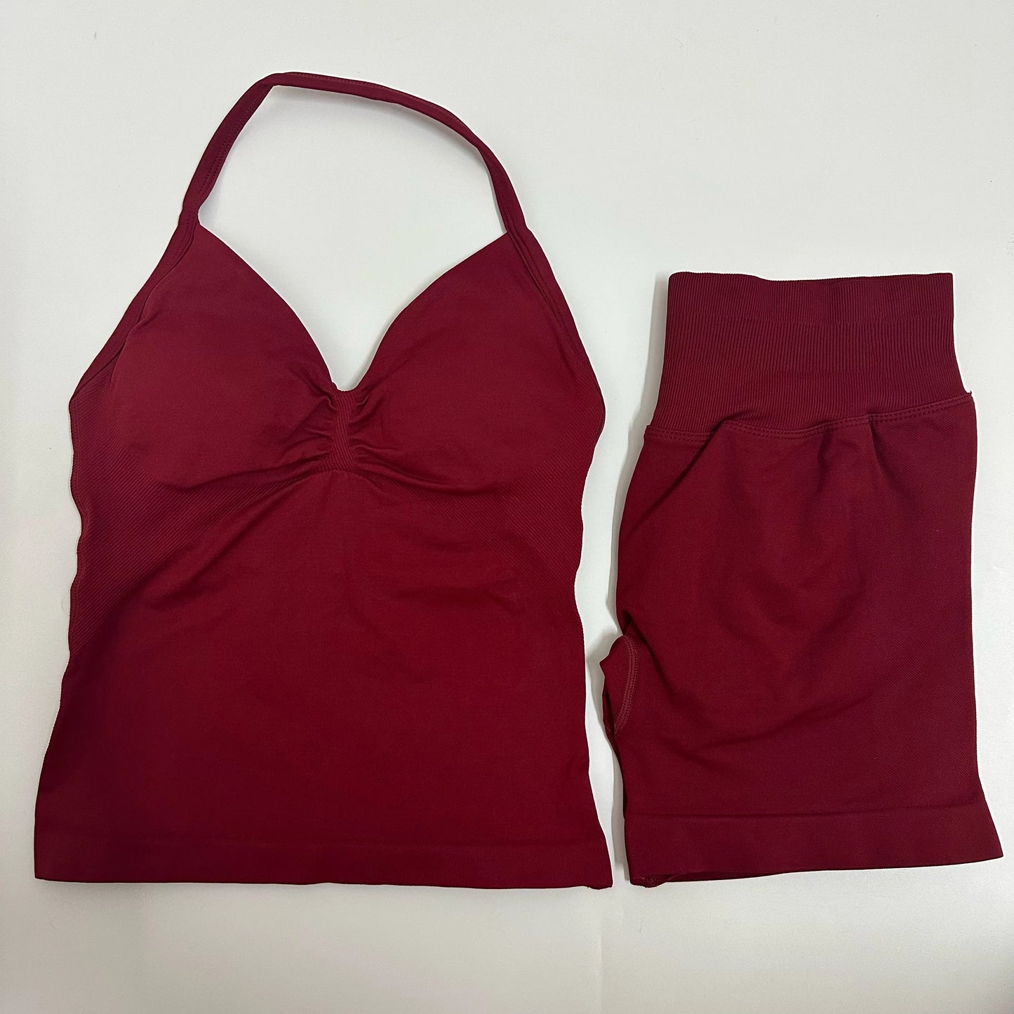Impact Yoga Set Women Padded Halter Tank Top Scrunch Butt Lifting Gym Shorts Set Summer Sportswear Workout Clothes