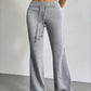 Autumn and Winter New Solid Color Drawstring Women's bell-bottoms Casual Fashion Dressing