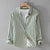 2025 Spring/Summer Men's Square Collar Button Striped Pocket Loose Fashion Casual Versatile Simple Design Long Sleeve Shirt