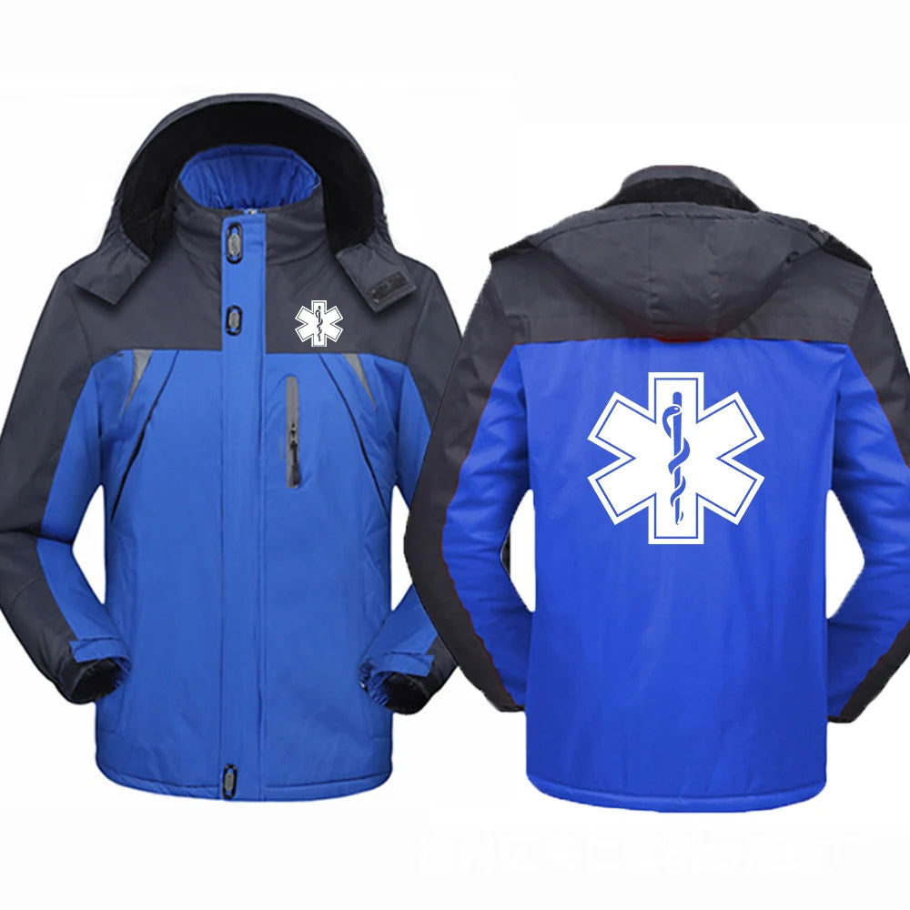 EMT Emergency Ambulance 2024 Men Zipper Jacket Windbreaker Windproof Thicken Outwear Outdoor Sport Comfortable Versatile Coat