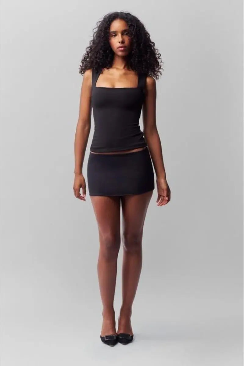Guiz Low-Waist Elastic Hip-Hugging Skirt, Black Skirt, Versatile Mini Sexy Women's Short Skirt