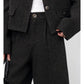 CHIC VEN Fashion Women Woolen Short Coat New Slim Ladies Jacket Female High Waist Middle Pants Sets Spring Autumn 2026