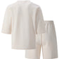 2026 Men's Summer Geometric Textured 2 Piece Set V-Neck Short Sleeve T-Shirt & Drawstring Shorts Shirt Set
