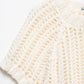 Hollow Out Knit Pullover Women Casual Round Neck Lace Up Bow Sweater Female Autumn Short Sleeves Solid Knitwears Lady