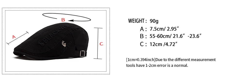 Men Beret Fashion Rabbit Embroidery Flat Caps Spring Summer Visor For Male Fashion Vintage Newsboy Cap Casual Berets Adjustable