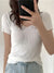 AOSSVIAO 2026 V-neck Solid Thin Summer Pullover Women Sweater Female Knitted Ribbed Sweater Slim Short Sleeve Bodycon Sweater